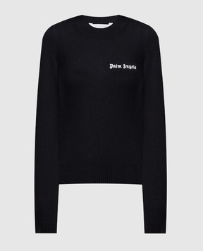 Palm Angels Чорний светр з вишивкою логотипа PWHE051F23KNI001