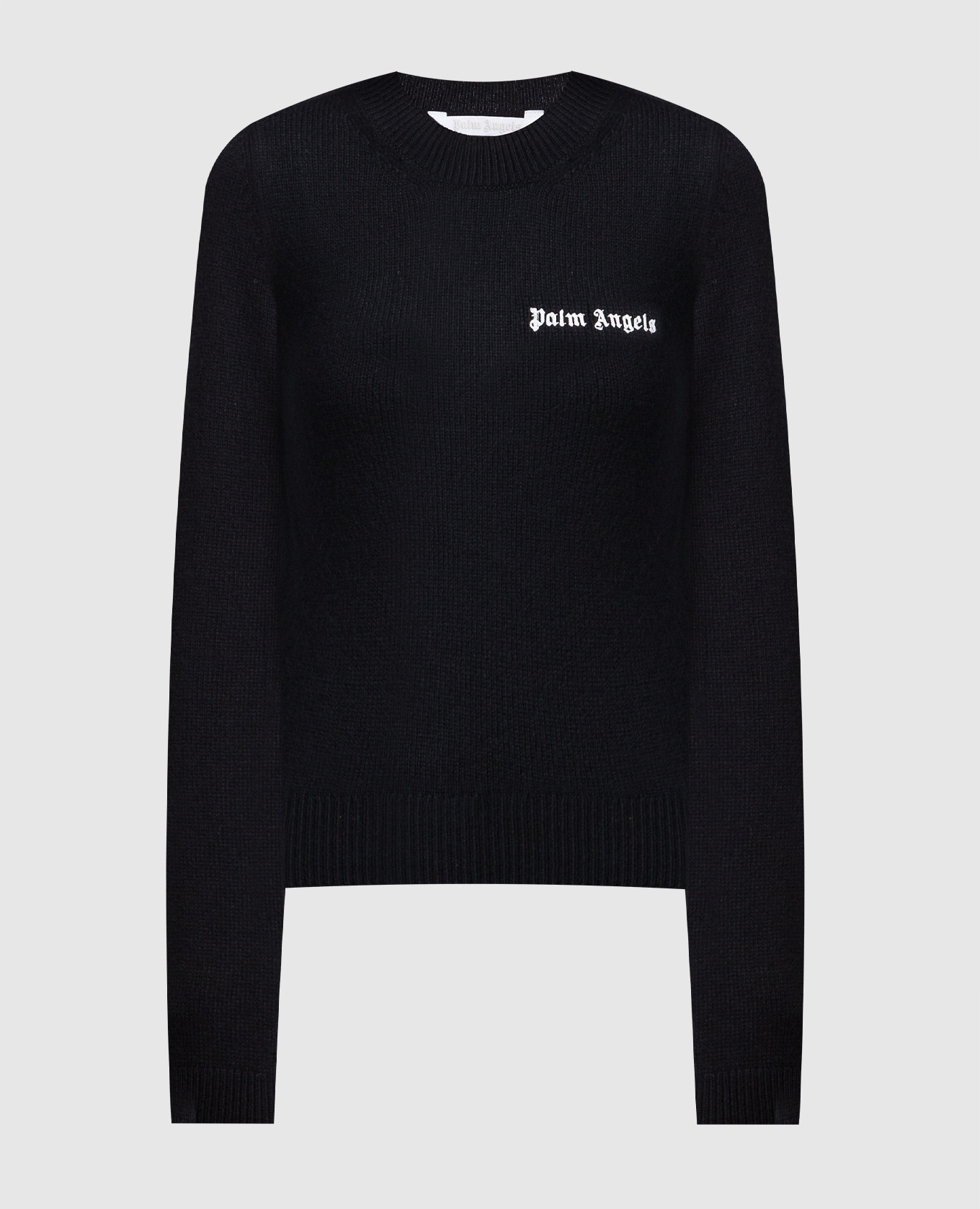 Черный свитер с вышивкой логотипа