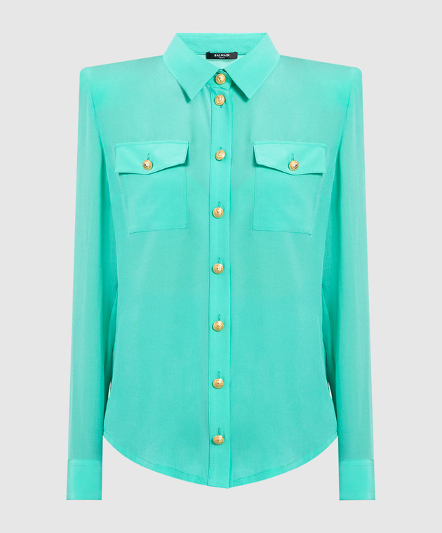 Balmain Green silk shirt AF1HS050SB66