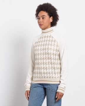 Balmain Білий джемпер з глітером BF1KF050MC98