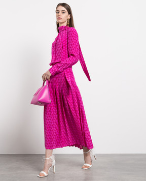 Valentino Рожева спідниця-плісе із шовку в принт Toile Iconographe 2B3RA9K17SL