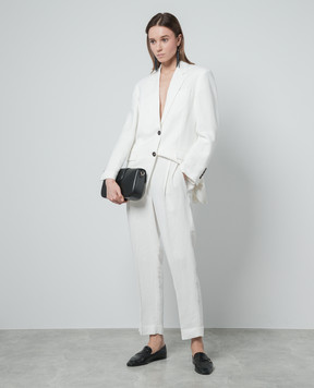 Brunello Cucinelli Білі штани з льоном з ланцюжком моніль MH126P8292