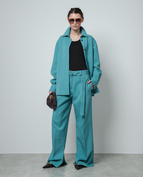 Jil Sander Зелена сорочка з вовни з розрізами J52DL0008J40002