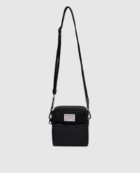 Dolce&Gabbana Черная комбинированная сумка с патчем логотипа BM2302AD447