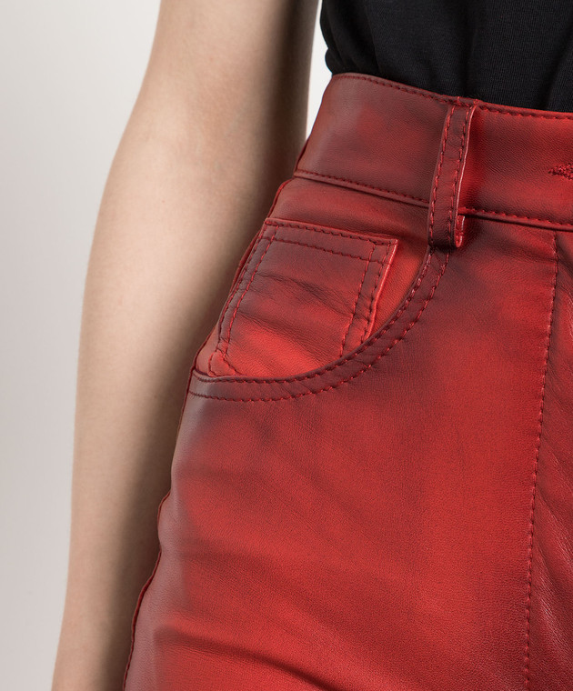 Dolce&Gabbana Red leather pants with a gradient effect FTB5ZLHULNE image 5