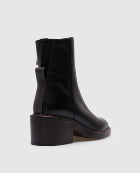 Brunello Cucinelli Черные кожаные ботинки MZTLC2585