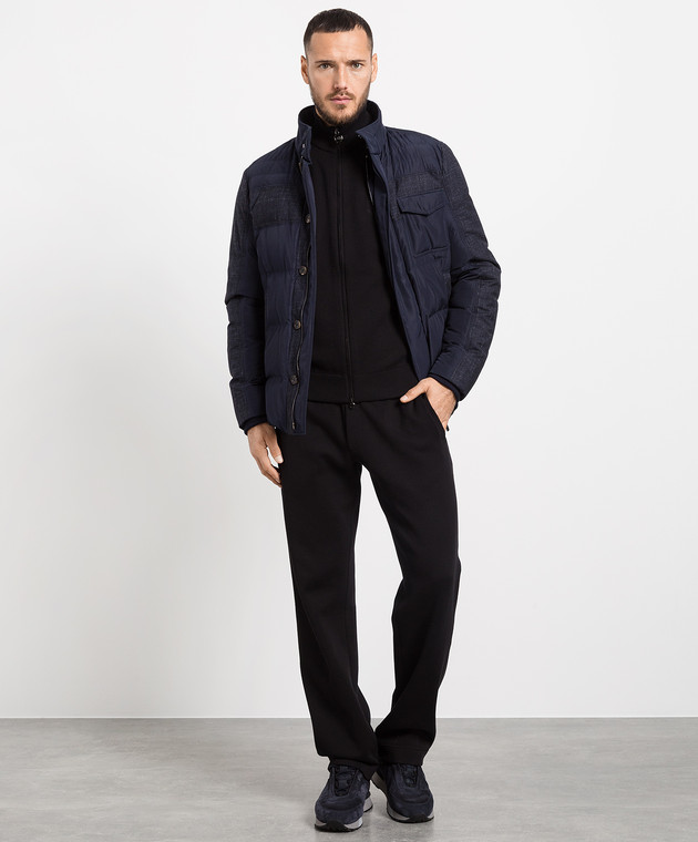 Stefano Ricci Черная спортивная кофта с вышивкой логотипа K616272R31F22228 изображение 2