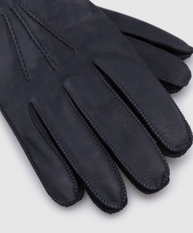 MooRER Темно-сині рукавички Halvard-nk із замші HALVARDNK зображення 3