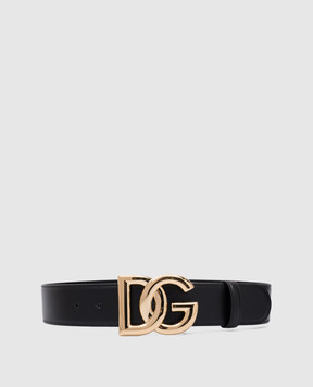 Dolce&Gabbana Чорний шкіряний ремінь з логотипом DG BE1446AW576