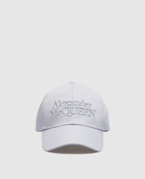 Alexander McQueen Блакитна кепка з фактурною вишивкою логотипу 6886584105Q