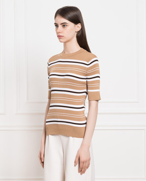 John Smedley Коричневий джемпер в смужку Kitts KITTS