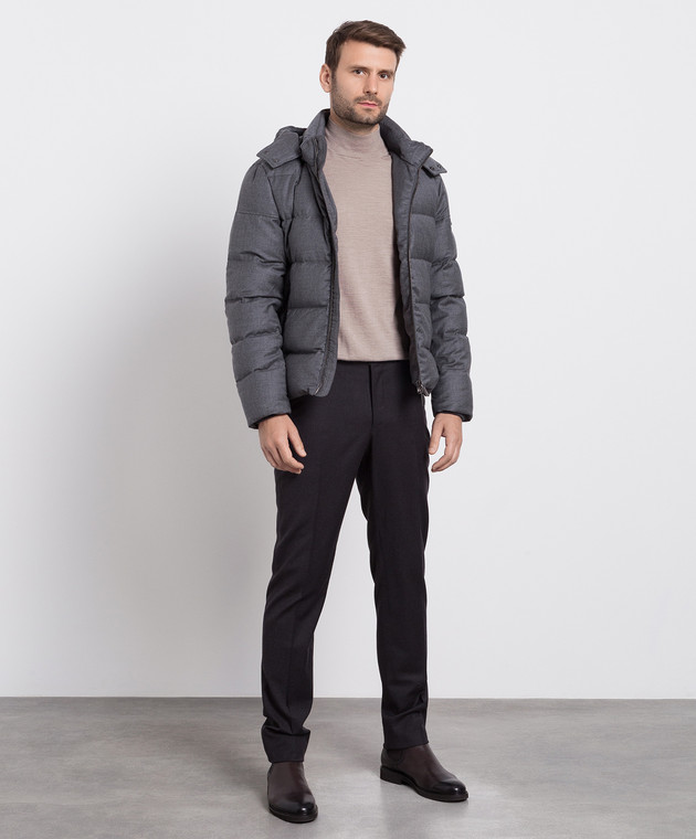 MooRER Gray down jacket made of wool and cashmere BRETTLL image 2