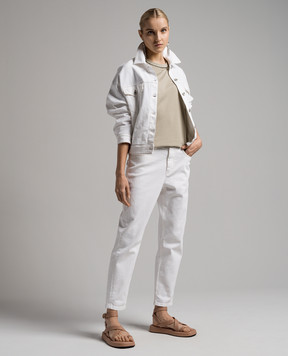 Brunello Cucinelli Футболка кольору хакі з ланцюжком моніль M0T81EL330