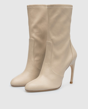 Stuart Weitzman Бежеві шкіряні ботильйони Lxecrve SF434