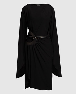 Tom Ford Чорна сукня міді на запах ABJ727JEX019