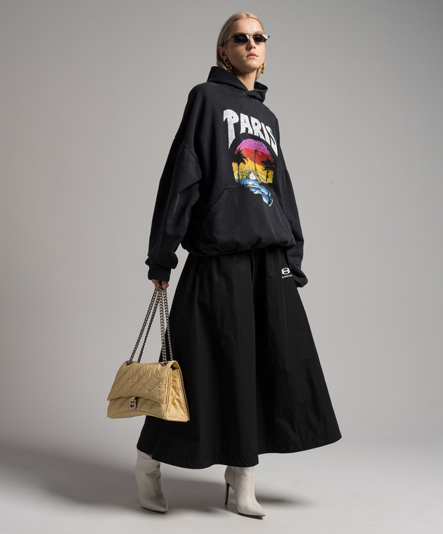 Balenciaga - Черные худи с принтом PARIS TROPICAL 761458TPVM1