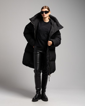 Moncler Чорний світшот з вишивкою логотипа 8G00042899U5