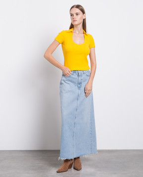 Helmut Lang Жовтий топ в рубчик N04HW507