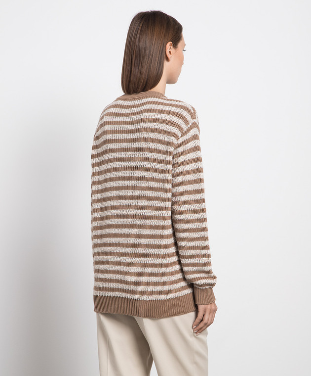 Brunello Cucinelli Brown sweater in a stripe with sequins M19580210P image 4