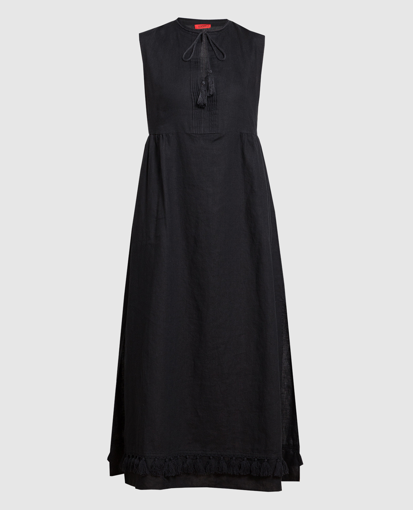 Black linen dress