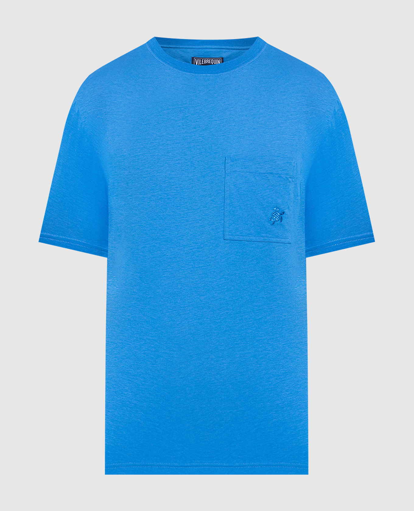 Mineral Dye blue t-shirt with logo embroidery