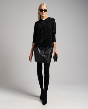 Max Mara Sportmax Черный пуловер Uta с кристаллами UTA