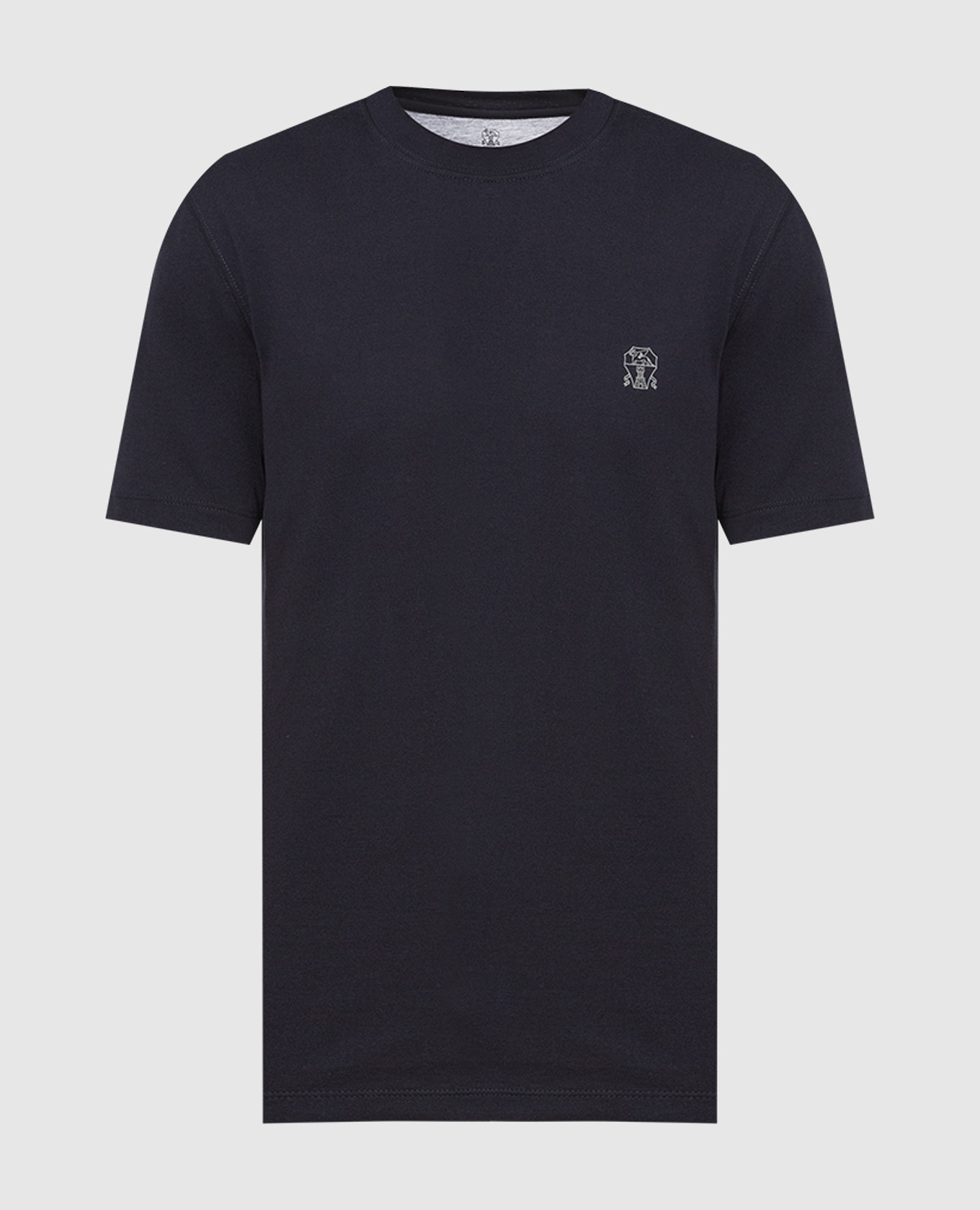 Navy T-shirt with logo print