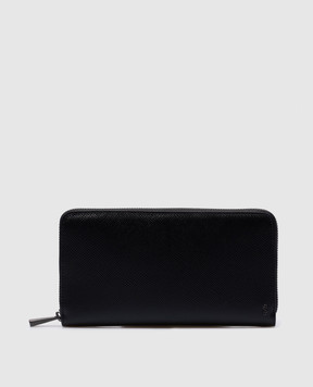 Serapian Чорний шкіряний гаманець з металевою монограмою SREVOMSL703019K292