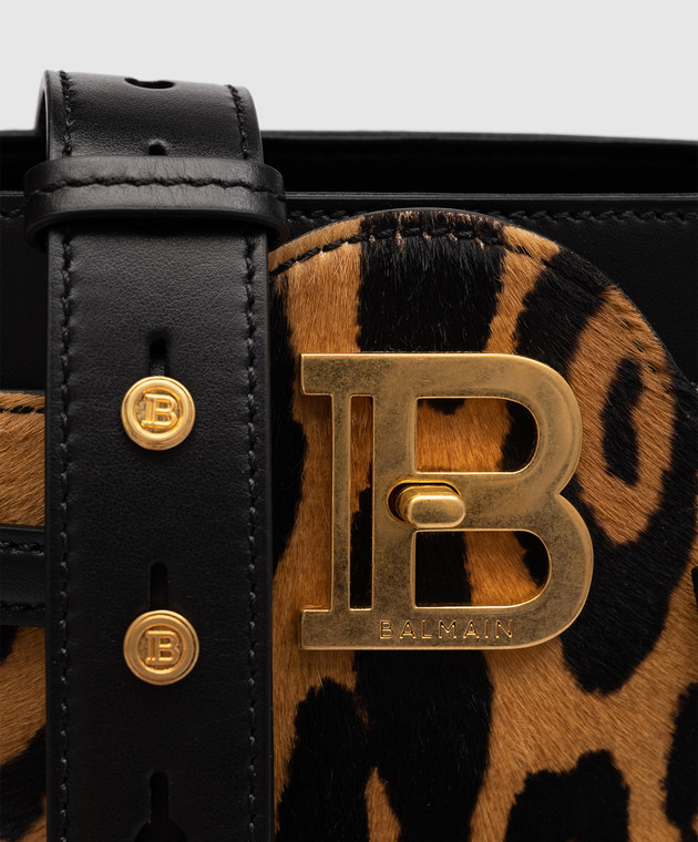 Balmain B-Buzz cross body bag in black leopard print leather AN1DA797LLKA изображение 5