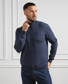 Cashmere&Whiskey Синий меланжевый джемпер из шерсти 97397