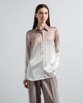 Ermanno Scervino Белая блуза из шелка с узором D432K328HFN