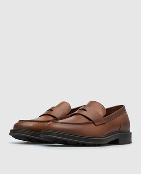 Loro Piana Коричневые кожаные лоферы FAN5630