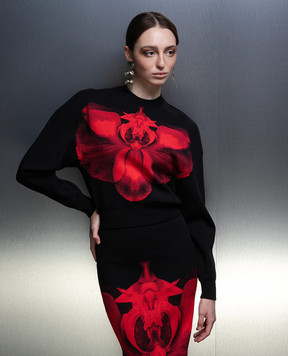 Alexander McQueen Чорний джемпер Ethereal Orchid 768831Q1A7J