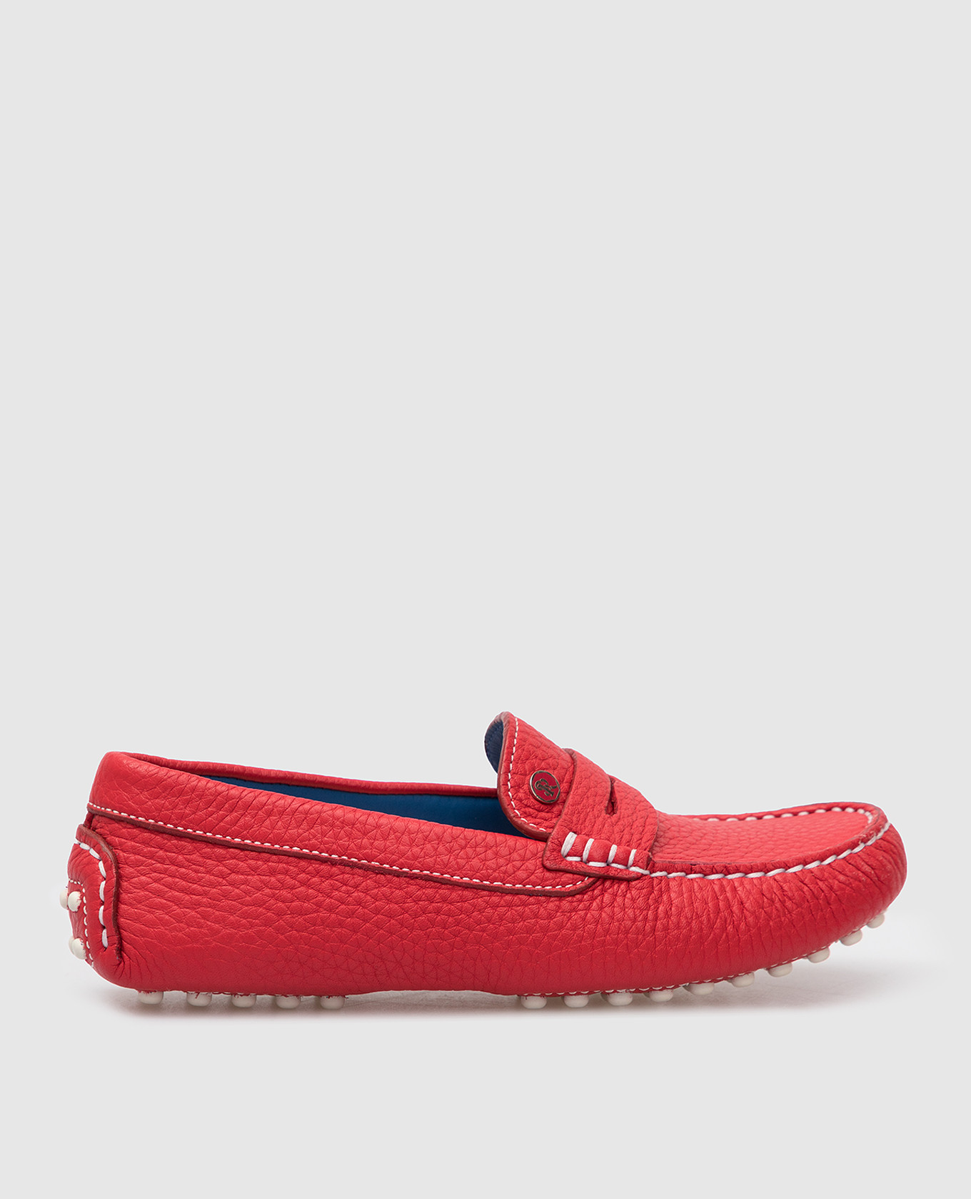 Children's red leather moccasins