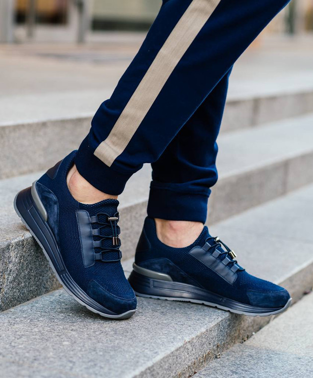 Stefano Ricci Синие комбинированные кроссовки с логотипом UV26EG6447TSSDWY изображение 7