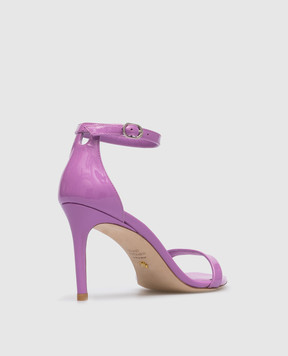Stuart Weitzman Фіолетові шкіряні лаковані босоніжки Nunakedcurve 85 SE132