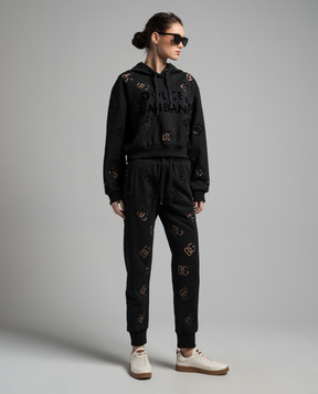 Dolce&Gabbana Черные джоггеры с вышивкой логотипа FTCP7ZGDB9U