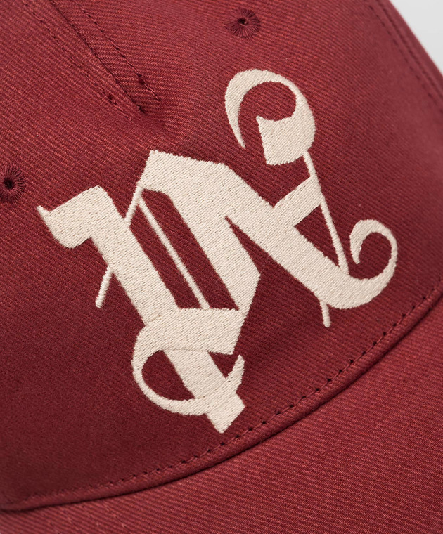 Palm Angels Maroon cap with monogram PMLB094E23FAB010 image 4