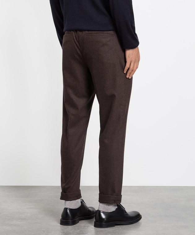 Marco Pescarolo Коричневі штани з вовни і кашеміру CHIAIAM4629 зображення 4