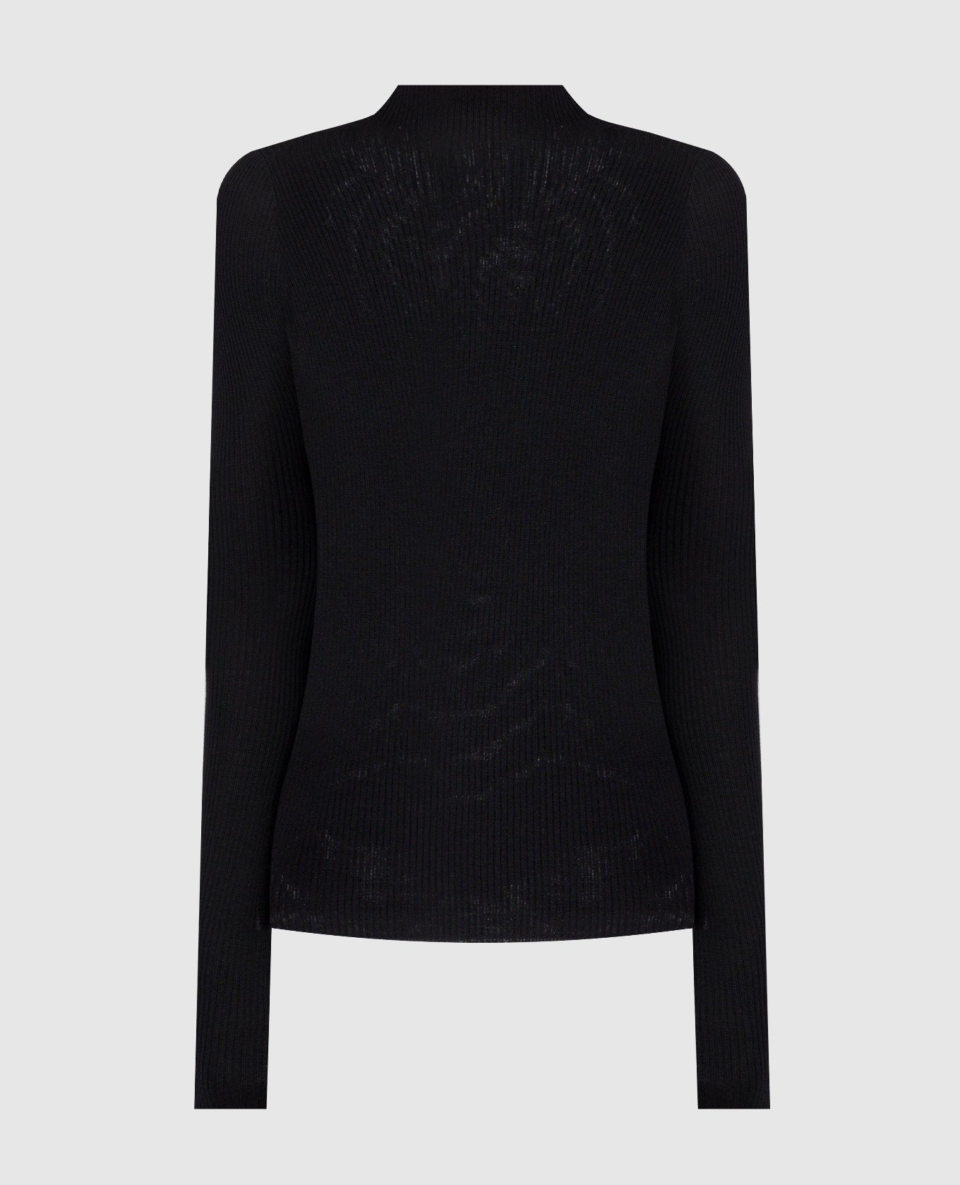 Black turtleneck with ribbed wool