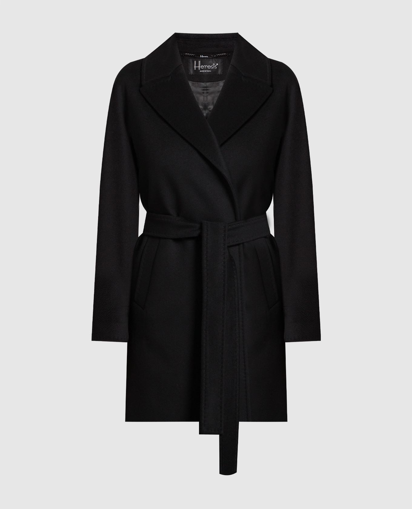 Black coat made of wool