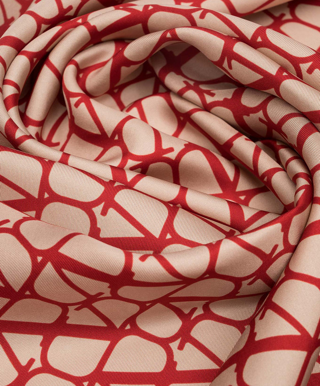 Valentino Красный платок в принт Vlogo Signature из шелка 2W0EI114WYT изображение 3