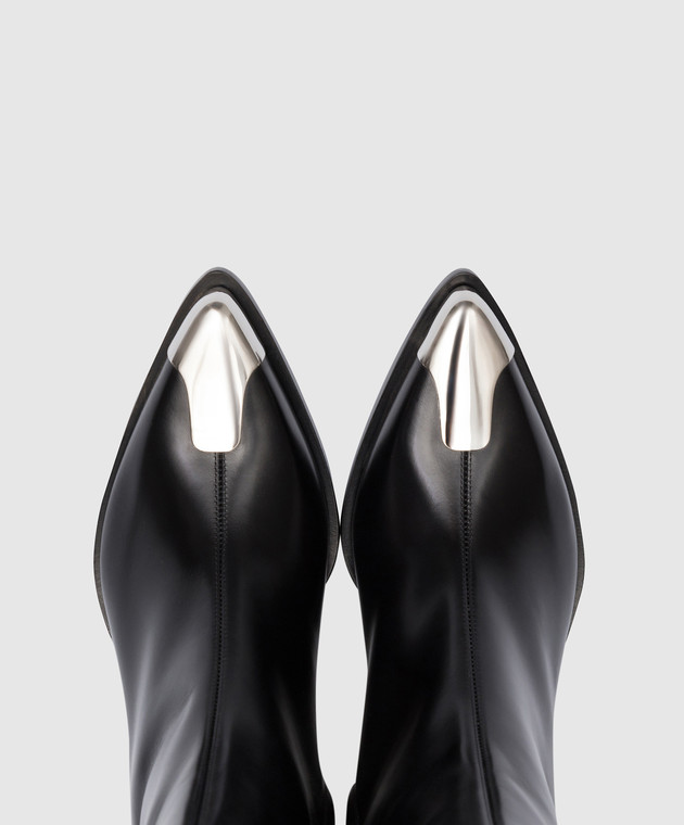 Alexander McQueen Чорні шкіряні ботильйони Punk з металевою вставкою 709986WHSWD зображення 4