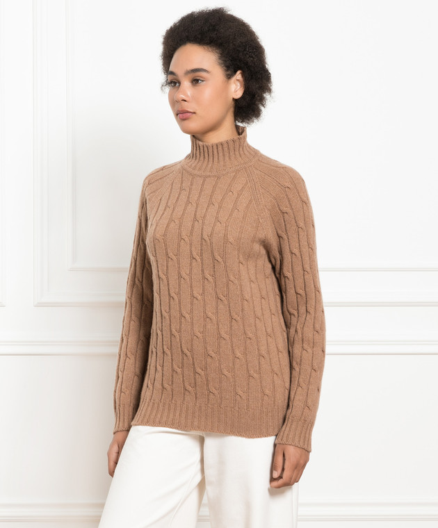 Babe Pay Pls Brown sweater made of cashmere in a textured pattern MD9701305341TR image 3