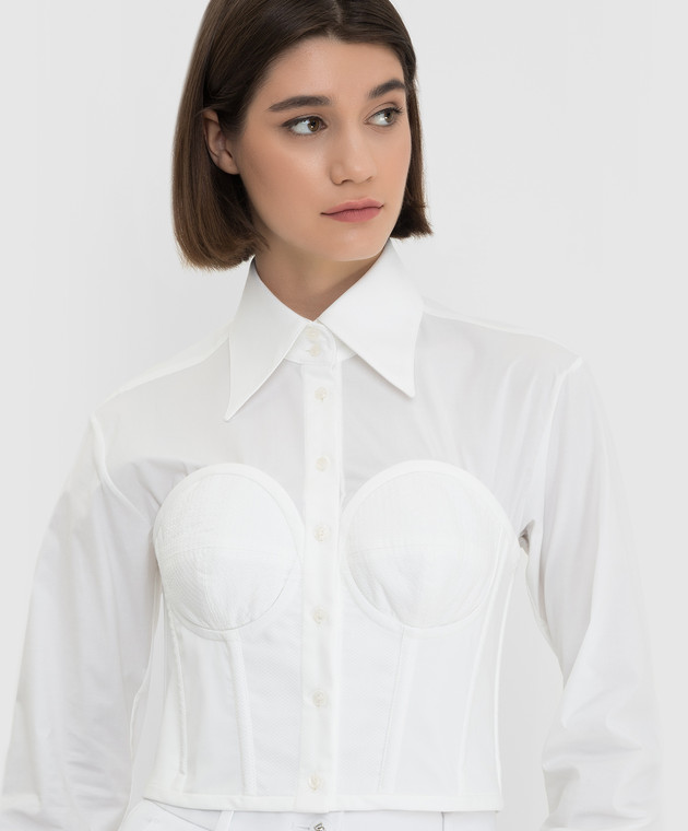 Dolce&Gabbana Біла сорочка-бюстьє F5P57TGDAJP зображення 5