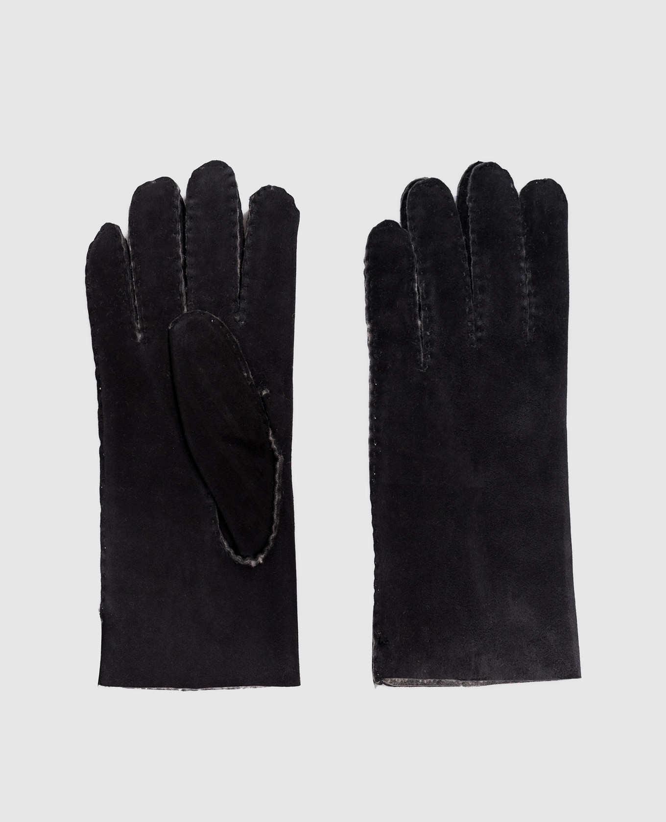 

Черные замшевые перчатки на меху, Черный, Перчатки