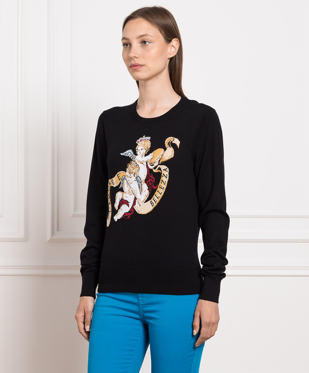 Dolce&Gabbana Black wool and silk jumper with a pattern FX182TJAMNF image 3