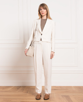 Brunello Cucinelli Бежеві штани з ланцюжком моніль MH126P8292