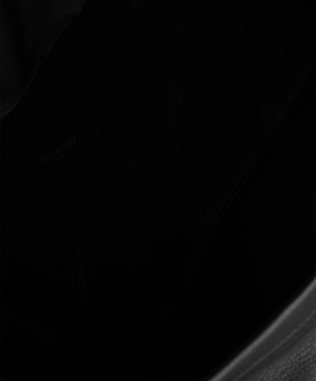 Vetements Черный кожаный рюкзак с логотипом UE63BA400Bw изображение 4