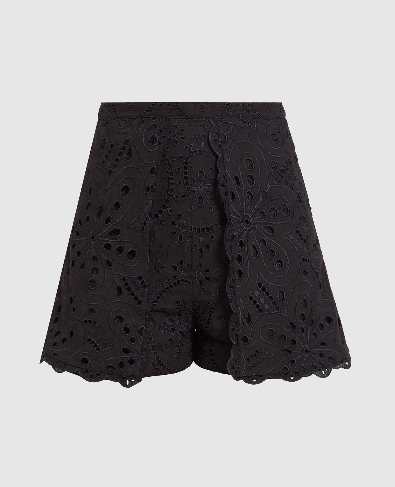 Alida black shorts with broderie embroidery
